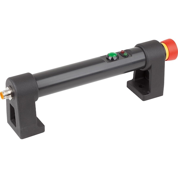 Tubular Handle W .Elec. Switch, 1 Push Button, Form:B W E-Stop, L=230, A=180, D=8, 5, Pvc Blk,